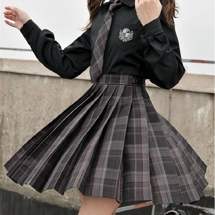 School Uniforms Winter, Mini Plaid Skirt, Girls Outwear, Grunge Skirt, Womens Pleated Skirt, Jk Uniform, Women Chiffon Blouse, Long Beach Dress, Women Sweaters Winter