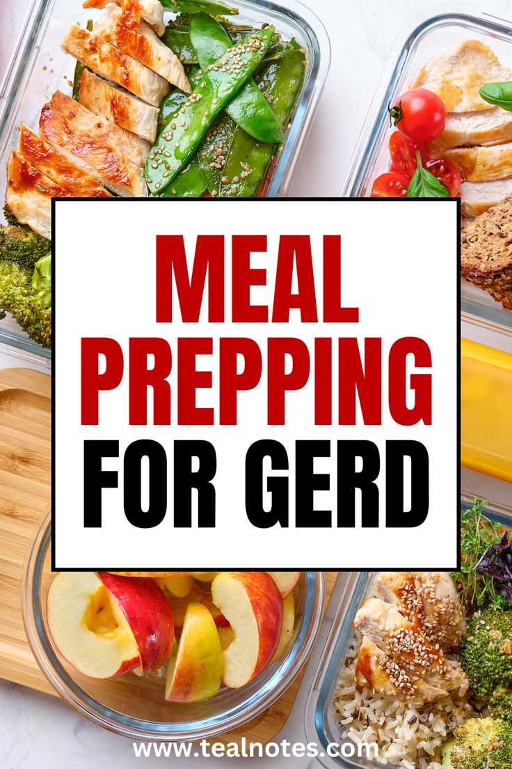 meal prepping for gerd with text overlay