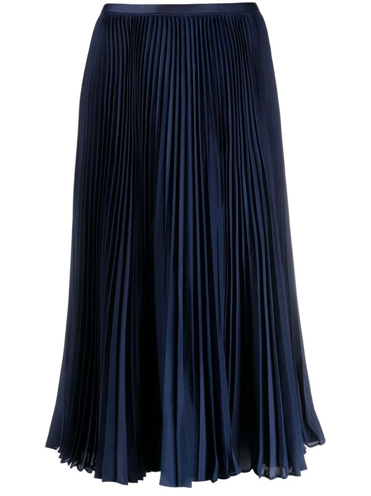 navy blue high-waisted fully pleated mid-length Blue Pleated Skirt Outfit, Polo Ralph Lauren Women Outfits, Blue Skirt Outfits, Navy Pleated Skirt, Pleaded Skirt, Blue Pleated Skirt, Navy Blue Skirt, Navy Outfit, Navy Skirt