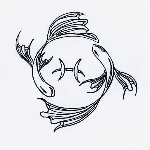 a drawing of a fish with its eyes closed