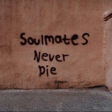 graffiti on the side of a building that says soulmates never die written in black