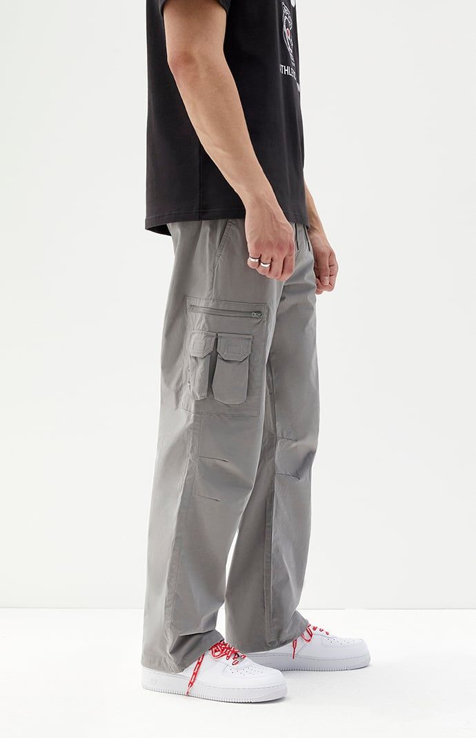 Casual meets cool with the new Stretch Gray Slim Cargo Pants from PacSun. This go-to pair is designed with an elastic stretch waistline, adjustable drawstrings, side pockets, zip cargo pockets, a drawcord hem, and a slim fit.


	Model is wearing size 32
	Model Measurements: 6'0” Height, 28” Waist, 32” Inseam


Learn more about PacSun eco items Casual Straight Parachute Pants With Cargo Pockets, Casual Relaxed Fit Cargo Pants With Hip Pockets, Casual Cargo Pants With Pockets For Outdoor, Casual Solid Cargo Pants With Cargo Pockets, Casual Cargo Pants With Multiple Pockets, Casual Solid Cargo Pants With Pockets, Relaxed Fit Cargo Jeans For Spring Outdoor, Spring Relaxed Fit Cargo Jeans For Outdoor, Spring Outdoor Relaxed Fit Cargo Jeans