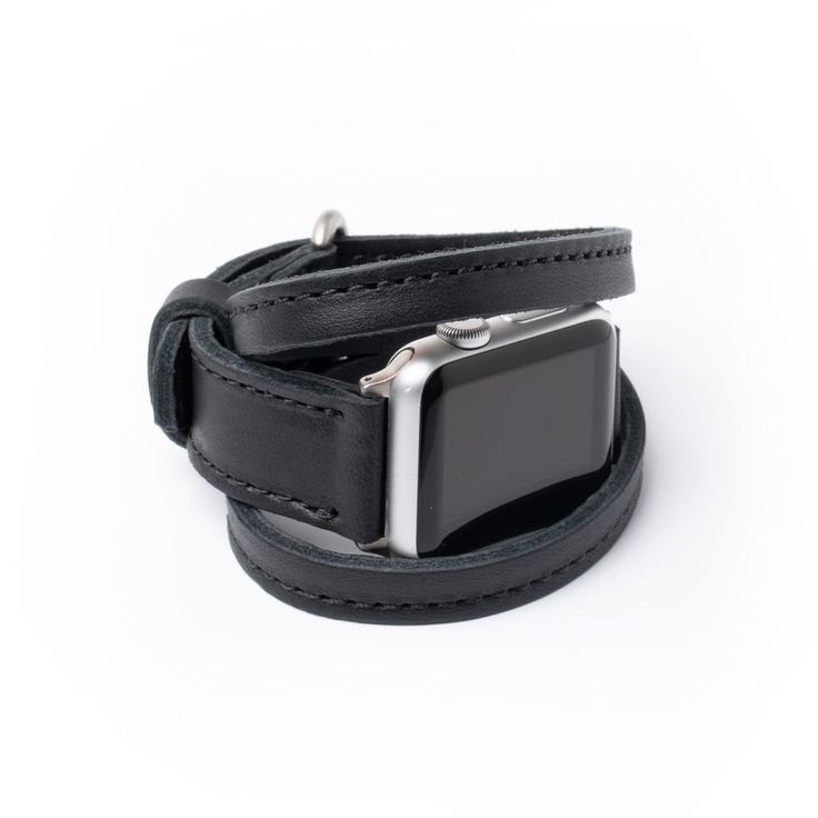 Triple Tour™ Leather Apple Watch Band - Midnight Black - Arrow & Board Black Bracelet Strap Apple Watch Band For Everyday, Classic Black Adjustable Watch Bands, Classic Adjustable Wrist Strap For Watches, Classic Adjustable Wrist Strap Watch Accessories, Adjustable Black Watch Bands For Everyday, Adjustable Black Watch Band With Wrist Strap, Classic Adjustable Apple Watch Band For Everyday, Adjustable Black Apple Watch Band For Everyday, Classic Adjustable Watch With Black Band