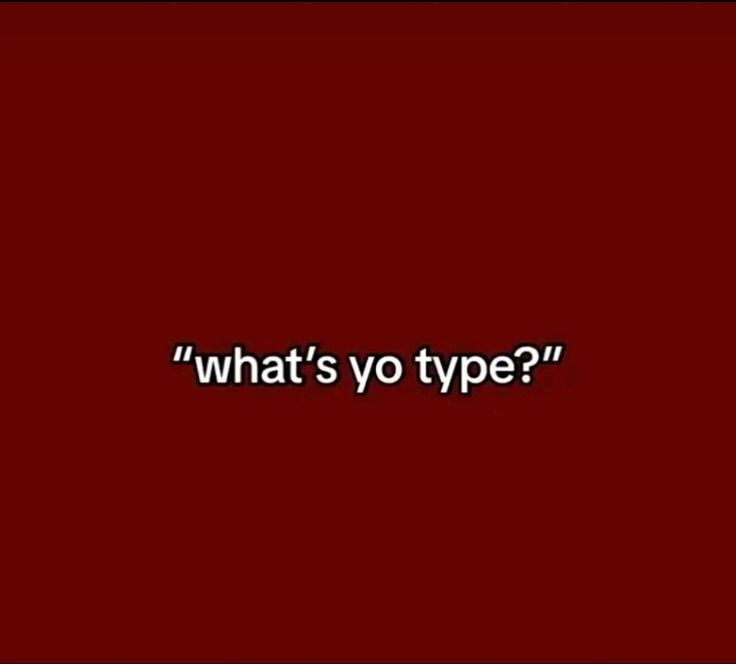 the words what's yo type? on a red background with black and white lettering