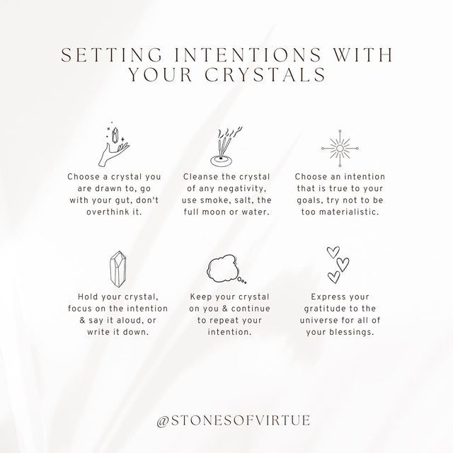 the instructions for setting intentions with your crystals