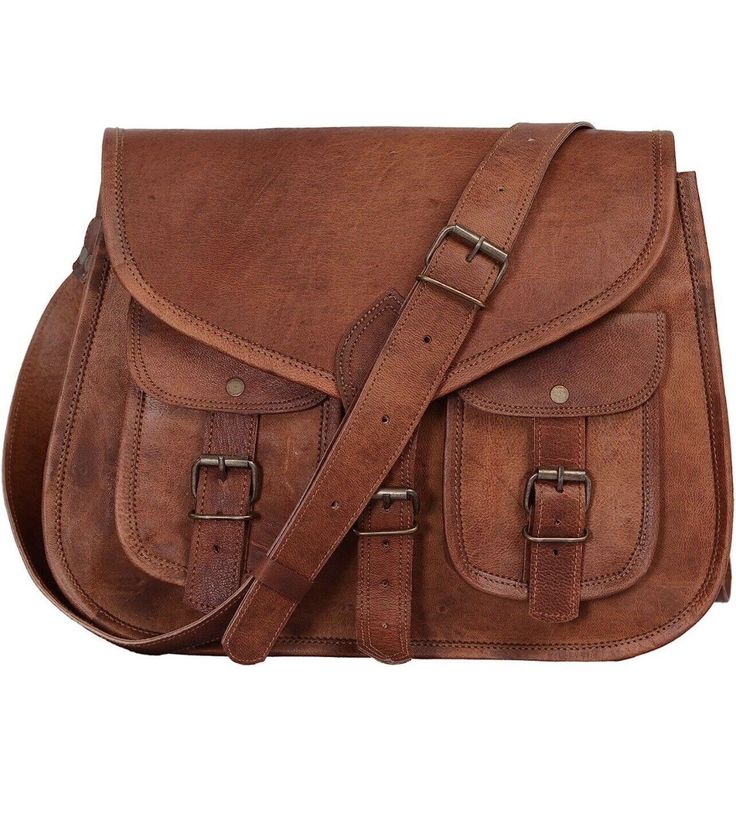 KPL 14 Inch Leather Crossbody Bags Purse Women Shoulder Bag Satchel Ladies Tote. S21 Crossbody Satchel, Women Shoulder Bag, Vintage Leather Bag, Travel Purse, Brown Purses, Genuine Leather Bags, Leather Messenger Bag, Leather Messenger, Womens Tote