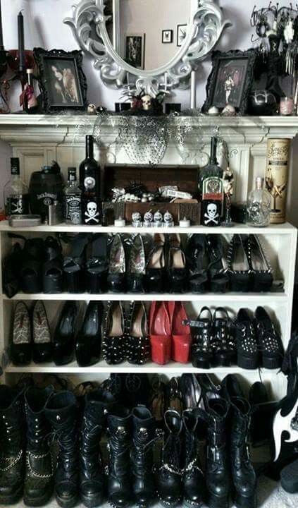 So many gorgeous heels! Gothic Bedroom, Goth Shoes, Gothic Shoes, Goth Home, Goth Home Decor, Gothic Decor, Gothic Home Decor, Gothic House, Yohji Yamamoto