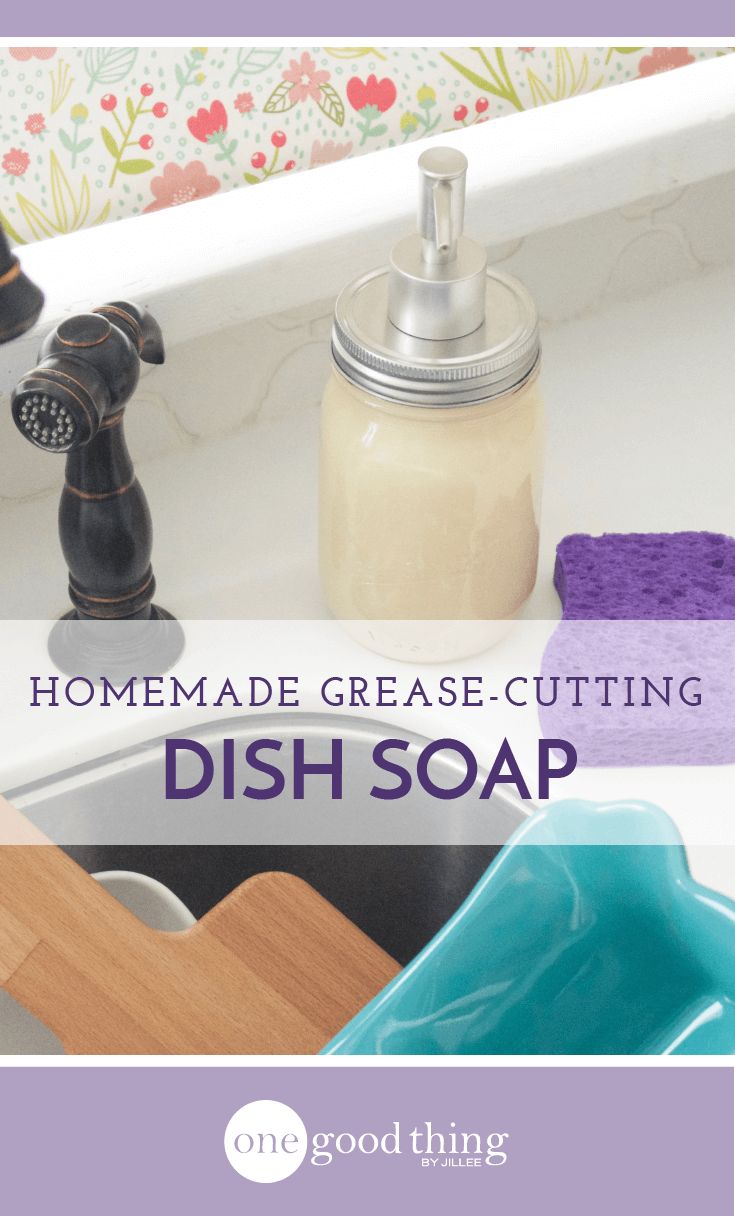 the dish soap is being used to make homemade grease - cutting dishes in this kitchen sink