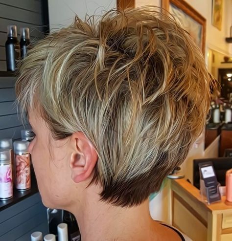 Pixie Shag, Light Blonde Balayage, Short Textured Hair, Hairstyles Pixie, Layered Haircuts For Women, Short Shag Haircuts, Top Bun, Blond Balayage, Short Shag Hairstyles