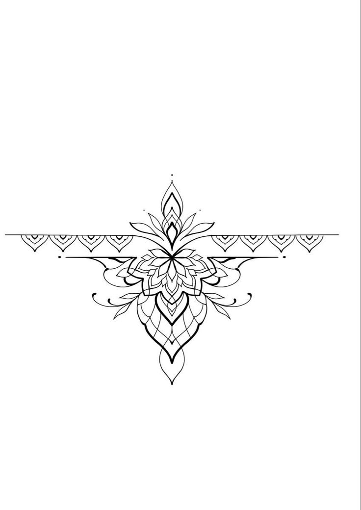 a black and white drawing of a flower with an ornate design on the bottom corner