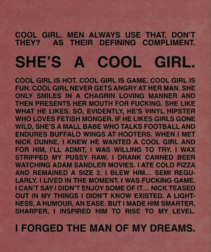 a poem written in black and red on a pink background with the words, she's a cool girl