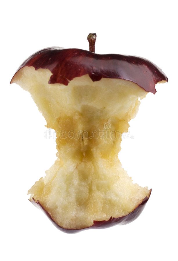 an apple that has been cut in half