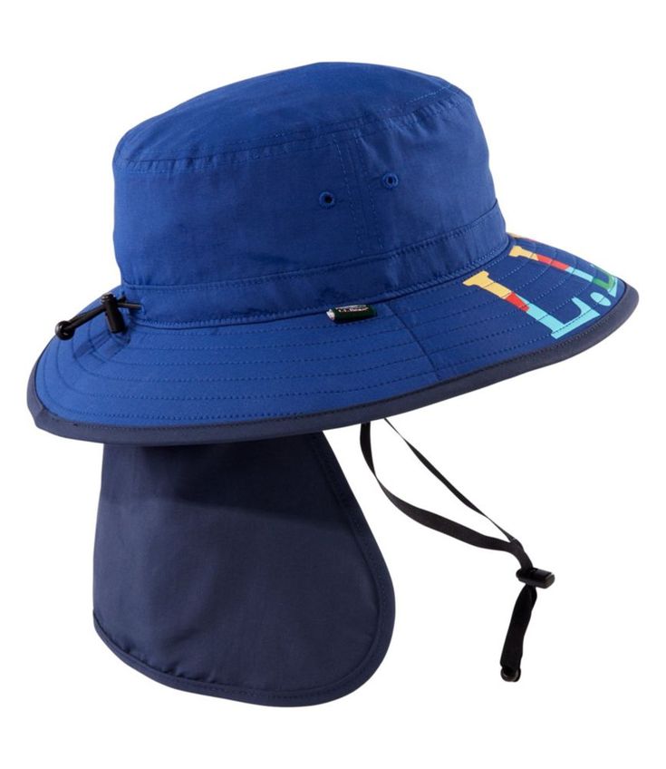 Designed for total coverage and active comfort, this bucket hat is just right for carefree days of fun in the sun 100% nylon shell. 100% polyester mesh lining. 100% polyester sweatband. Spot clean. Wide brim for great coverage, with adjustable cord at crown for a secure fit. Adjustable chin strap stays secure while kids are active. Back flap protects neckline from the sun too. Breathable mesh lining and sweatband at crown. Imported. | Kids' L.L.Bean Sun Shade Bucket Hat, Synthetic Nylon Casual Bucket Hat With Uv Protection And Adjustable Fit, Playful Adjustable Sun Hat With Upf 50+, Adjustable Breathable Bucket Hat, Adjustable Brimmed Bucket Hat With Uv Protection, Adjustable Waterproof Bucket Hat With Visor, Casual Adjustable Waterproof Hats, Playful Sun Hat With Upf 50+ And Adjustable Fit, Playful Adjustable Hats With Upf 50+, Waterproof Adjustable Sun Hat For Beach