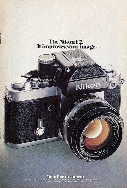 an advertisement for the nikon f2 camera