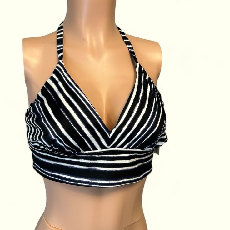 Eco Beach New Upf 50 Protection Blurred Lines Bralette Swim Top Size Large New With Tags Recycled Nylon Sustainable Comfort Hand Wash Up To 15" Across 15" Length Adjustable Straps Blurred Lines Style, Long Line, Bralette Swim Top Lightly Padded Upf 50 Protection Spring Vacation Striped Halter Top, Striped Halter Neck Top For Vacation, Striped Triangle Halter Top For Vacation, Striped Halter Top For Spring Beach Outing, Striped Halter Top For Summer Beach, Striped Fitted Halter Top For Vacation, Lined Summer Top For Vacation, Lined Top For Summer Vacation, Lined Summer Vacation Top