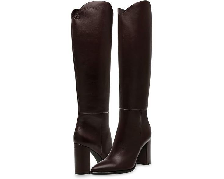 Steve Madden Bixby Tall Knee-high Boots For Formal Fall Occasions, Tall Knee-high Boots For Fall Formal Events, Tall Formal Knee-high Boots For Fall, Wide Calf Knee-high Boots For Formal Fall Events, Elegant Tall Leather Knee-high Boots, Formal Knee-high Boots With Sculpted Heel, Formal Wide Calf Knee-high Boots For Fall, Elegant Knee-high Boots For Office, Elegant Brown Knee-high Boots For Formal Occasions