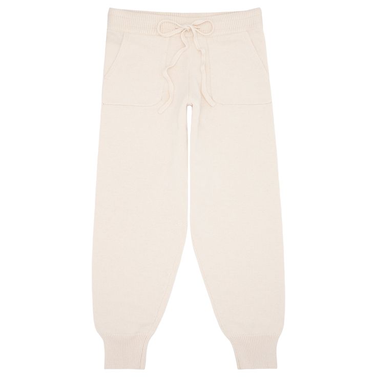 introducing knits for mom! this premium knit pant takes elevated loungewear to a whole new level. with a casual, tapered fit and perfectly sized pockets, it’s as cozy as it is cute. the cotton-cashmere luxury knit is ultra-soft, perfect for sunset at the beach or relaxing at home. you'll want a pair for every day of th Neutral Sweatpants For Fall Loungewear, Cream Tapered Leg Pants For Everyday, Everyday Cream Pants With Pockets, Beige Relaxed Fit Joggers For Loungewear, Casual Cashmere Sweatpants For Fall, Casual Fall Cashmere Sweatpants, Cream Relaxed Fit Bottoms For Loungewear, Relaxed Fit Cashmere Pants For Loungewear, Cream Relaxed Fit Sweatpants For Loungewear