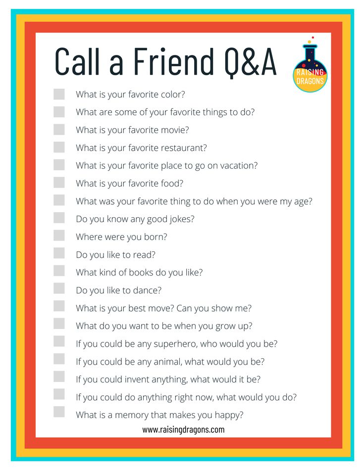 a poster with the words call a friend q and a question in front of it