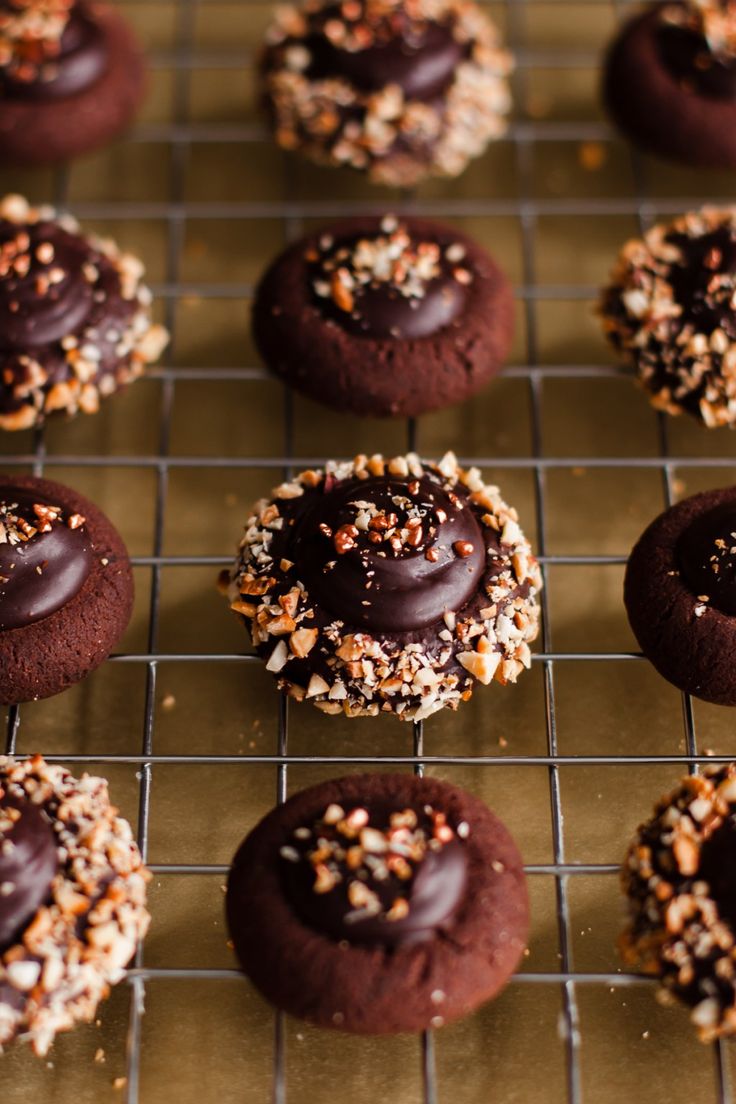 chocolate covered cookies cooling on a wire rack