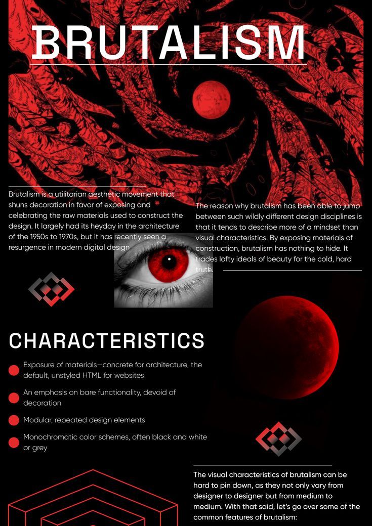 an info sheet with red and black text on it, including the image of a woman's eye