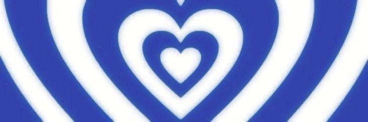 a blue and white background with two hearts in the center