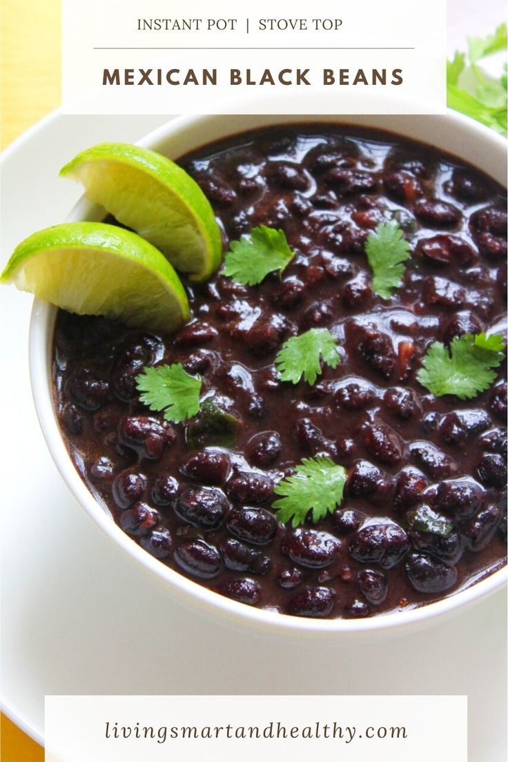 a white bowl filled with black beans and cilantro