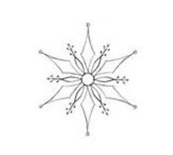 a snowflake is shown in black and white