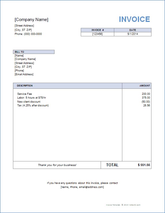 an invoice form is shown with the name and number on it, as well as