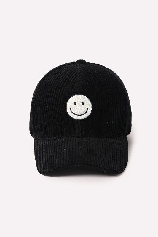 Black smiley face hat Trendy Adjustable Baseball Cap, Trendy Winter Streetwear Baseball Cap, Trendy Everyday Cap Hat, Trendy Everyday Cap, Trendy Winter Baseball Cap With Curved Brim, Cute Streetwear Hats, Trendy Winter Baseball Cap, Fun Black Cotton Baseball Cap, Casual Black Baseball Cap For Fall