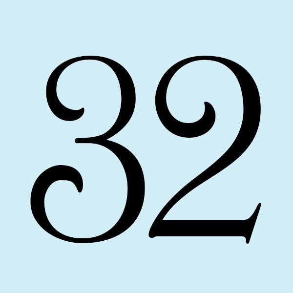 the number twenty two is shown in black on a light blue background