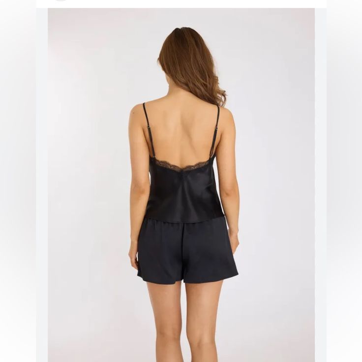 This Brand New Top And Shorts. Come As A Two-Piece Set. Brand New, Super Comfy And Sexy. Any Questions Leave A Comment Happy Shopping All. Black Spaghetti Strap Sleepwear For Pajama Party, Black Summer Bottoms For Night, Black Bottoms For Summer Nights, Black Cami Sleepwear For Lounging, Black Cami Sleepwear For Loungewear, Black Short Length Sleepwear For Loungewear, Black Short Sleepwear For Night, Black Short Pajama Shorts For Sleep, Black Flirty Sleepwear With Built-in Bra