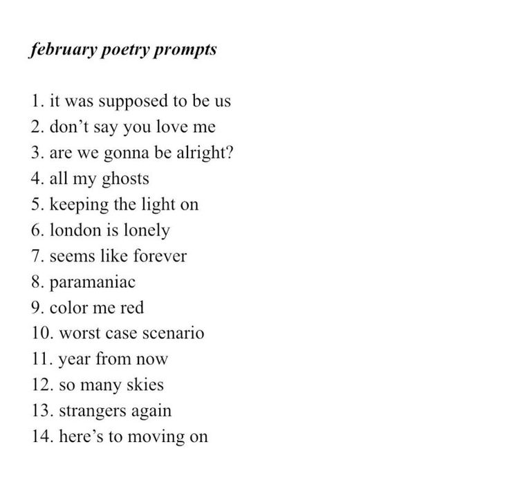 a poem written in black and white with the words'february poetry prompts '