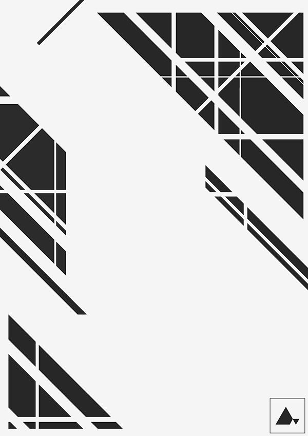 an abstract black and white background with diagonal lines in the center, as well as two rectangles