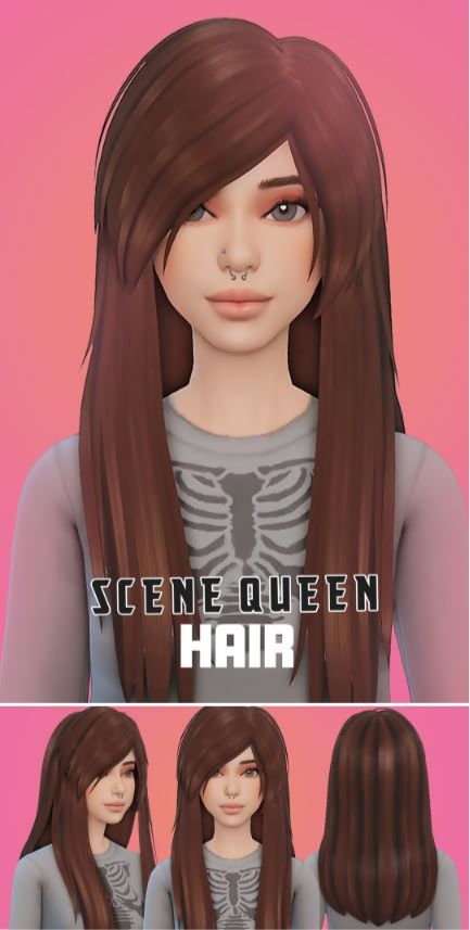 female sim with long straight hair and bangs Sims 4 Cc Trophies, Liberty Spikes Sims 4 Cc, Sims 4 Fan Made Worlds, Sims 4 Braided Ponytail, Eye Bags Sims 4, Sims 4 Hair Side Part, Sims 3 Objects, Sims 4 Garfield Cc, Sims Cas Inspiration