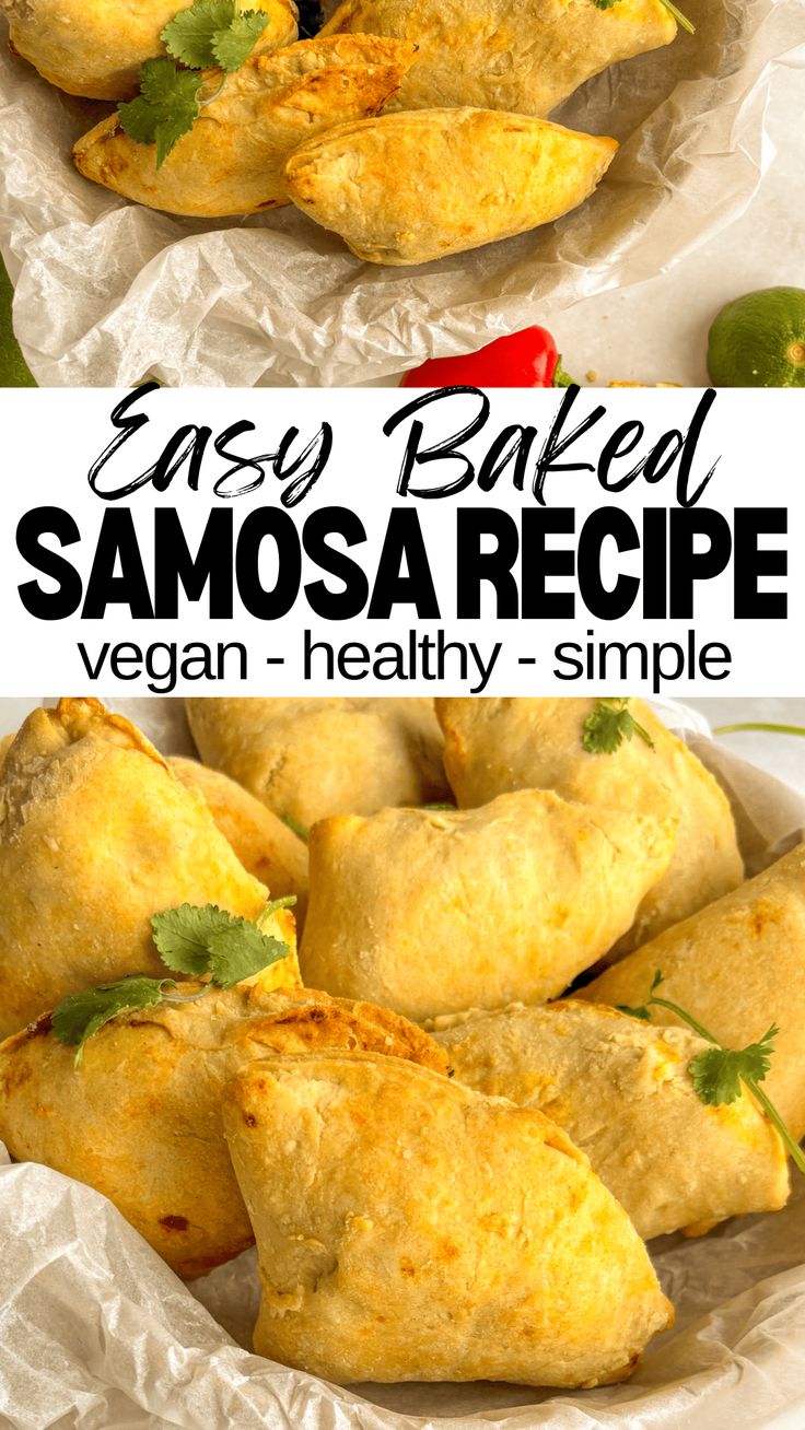 an easy baked samosa recipe is ready to be eaten