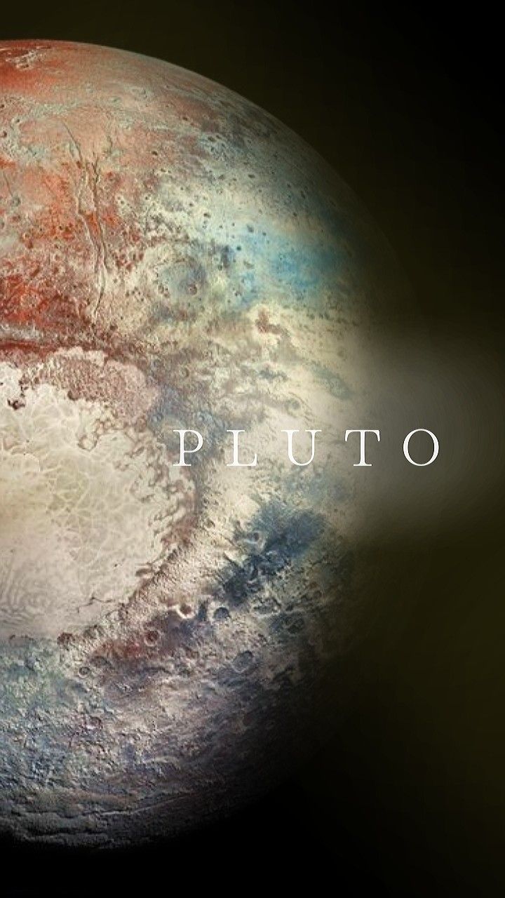 the planet pluto is shown in this artist's rendering, with its name on it