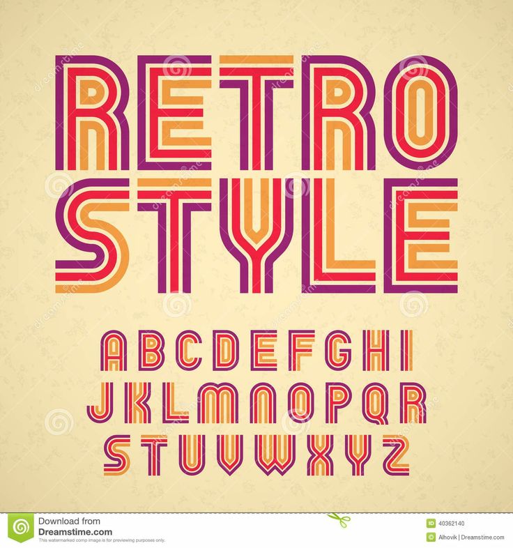 the retro style font and numbers