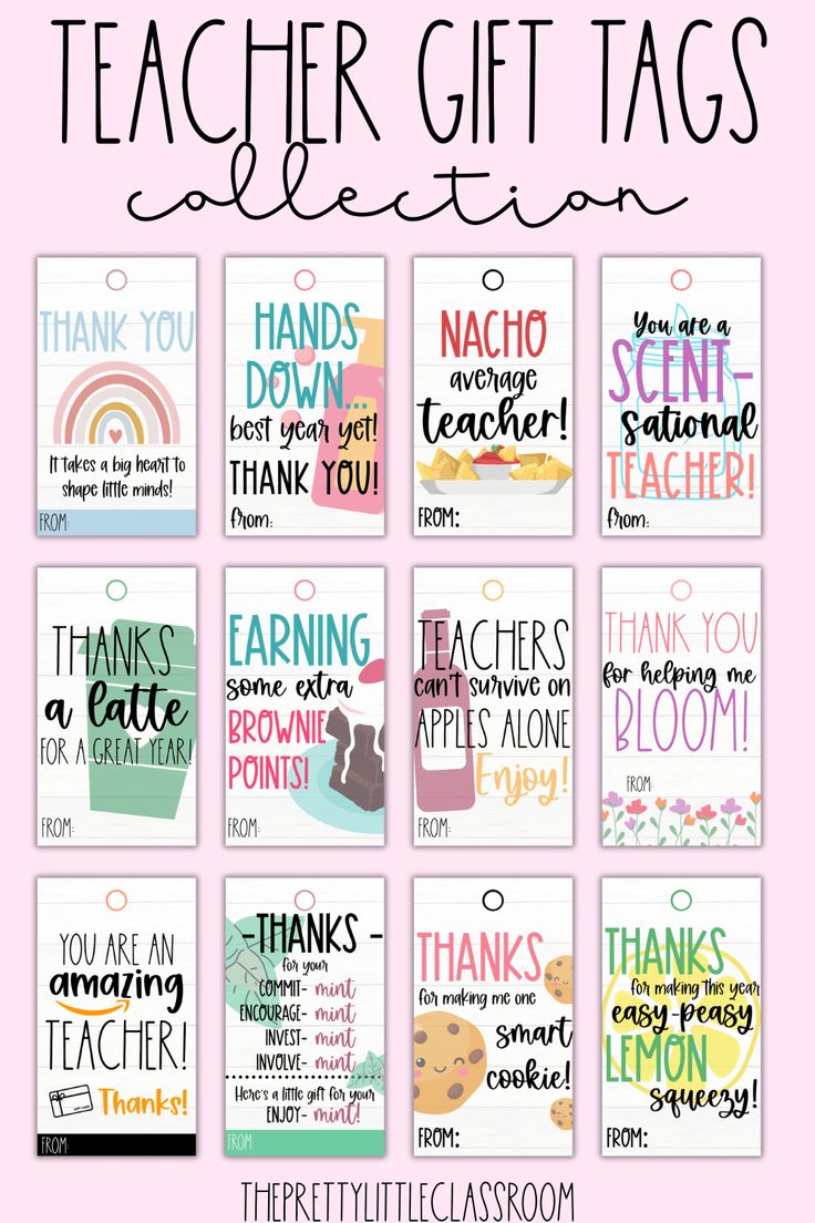 teacher gift tags with the words teachers appreciation