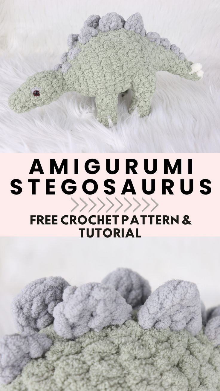 crochet pattern for an amigurum stegosaurs