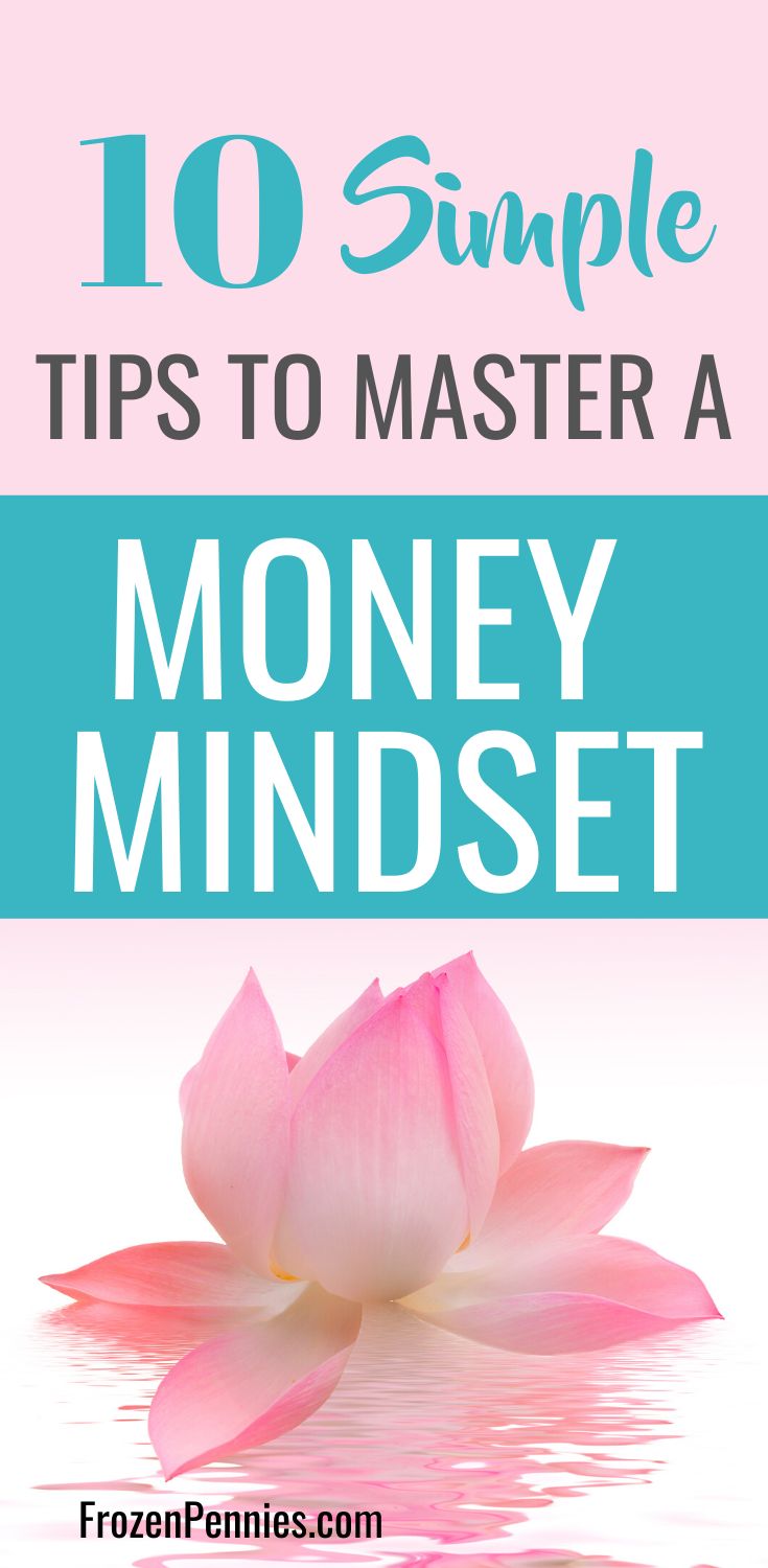 a pink lotus flower with the words 10 simple tips to master a money mindset