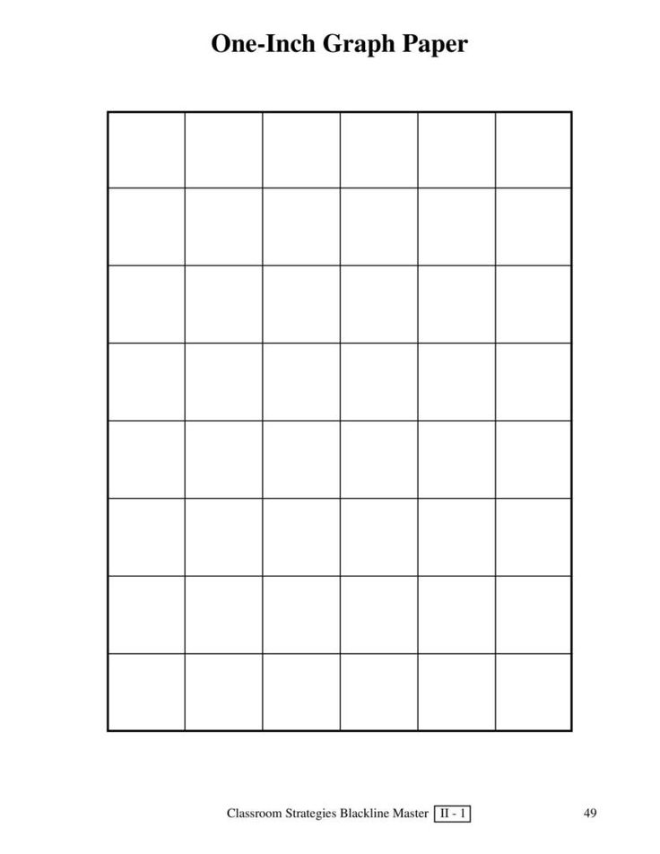 one - inch graph paper is shown in the form of a square