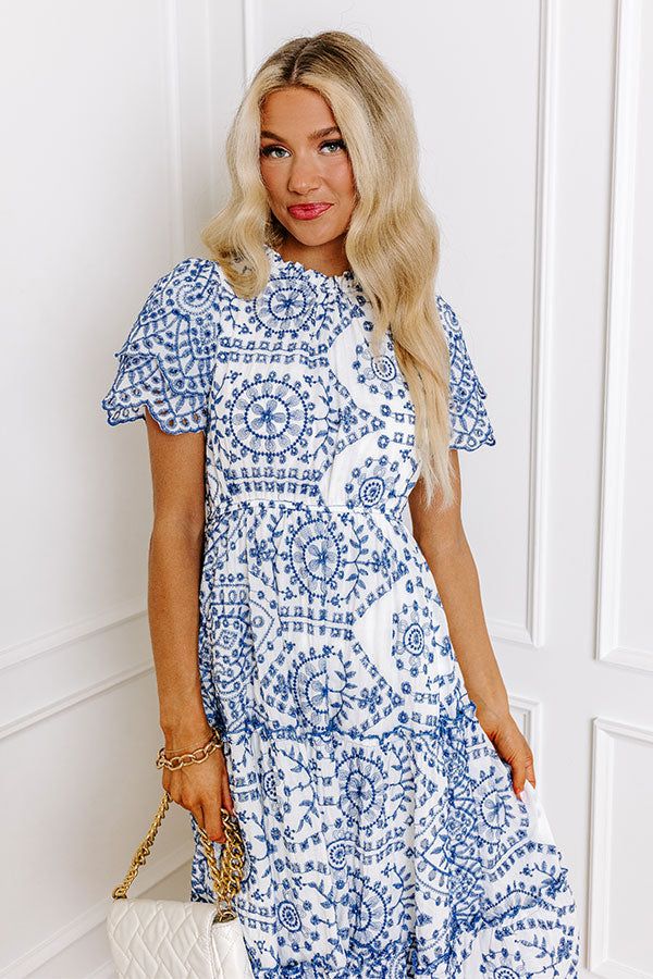 - This darling dress is bursting with sweet energy! Its embroidered design adds a perfect pop of whimsy and the adorable layered sleeves give it a trendy touch. Whether you are off to a picnic in the park or hitting the town with your besties, this dress is sure to keep the compliments coming. - A v-cut neckline with a button detail and a ruffled detailing - Short layered sleeves with scalloped cuffs - An elastic waistline - Functional side pockets - A relaxed silhouette that ends in a straight Brunch And Bubbly, Layered Sleeves, Concert Fashion, Short Layered, Summer Soiree, Light Blue Dresses, Essential Dress, Picnic In The Park, Darling Dress