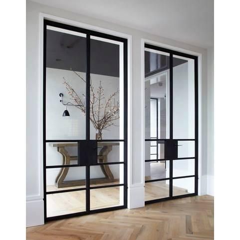 iwd-modern-design-black-steel-frame-double-door-interior-no-threshold-cifd-in008-creative-4-lite-clear-glass Australian Interior Design, Interior Design Awards, Style At Home, Wood Flooring, Glass Doors, Sliding Glass Door, Home Fashion, 인테리어 디자인, Design Awards