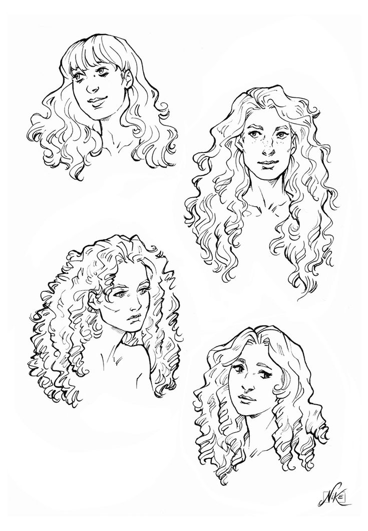 four different types of women's hair, one with curly hair and the other with wavy