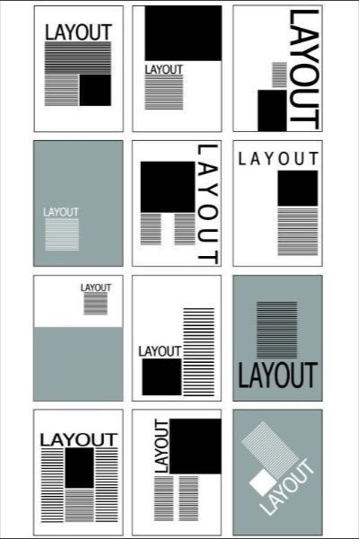 the layouts for this layout is made with black and white paper, which includes different shapes