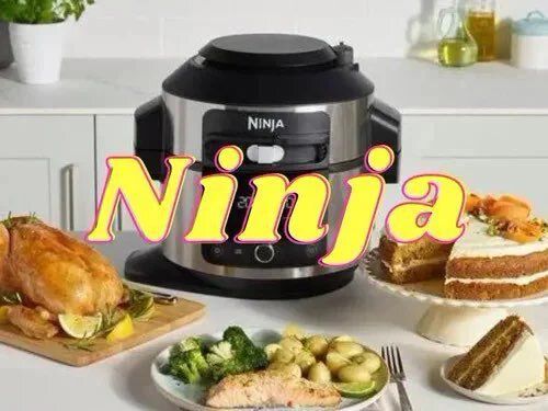 an image of food on the table with words ninja in front of it that says ninja