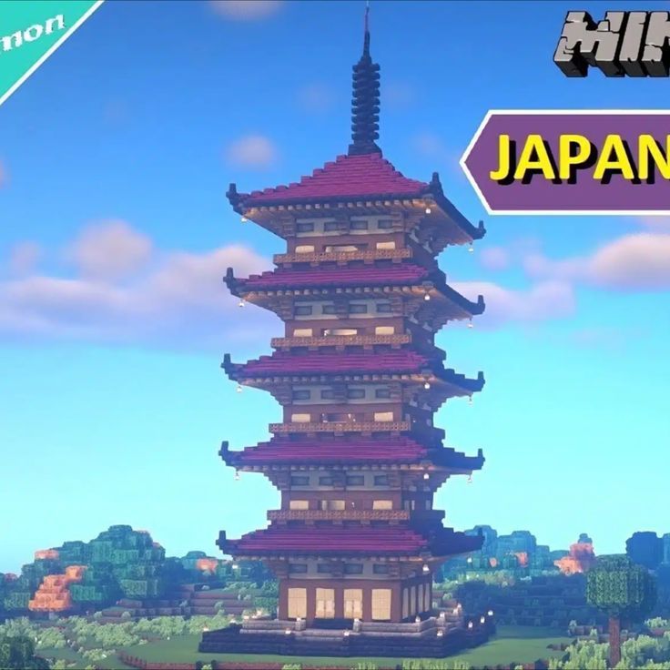 an image of a japanese tower in minecraft