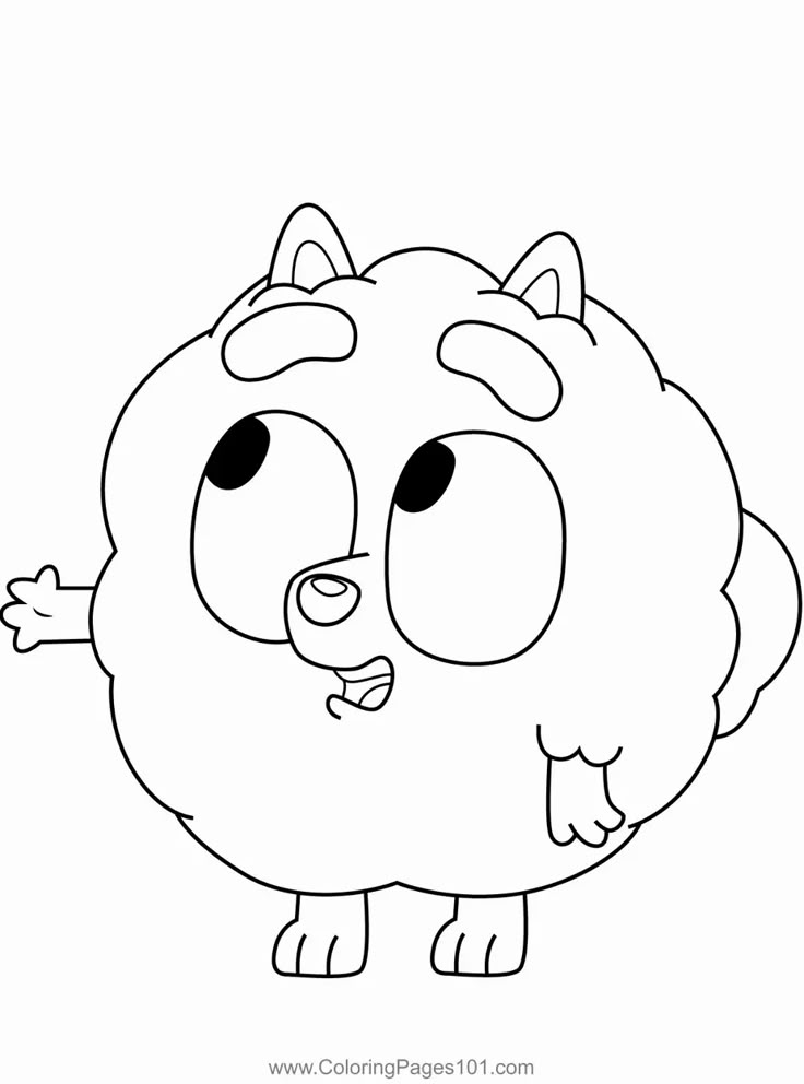 a cartoon animal with big eyes and an angry look on it's face coloring page