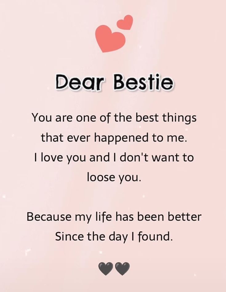 a poem with hearts on it that says dear bestie