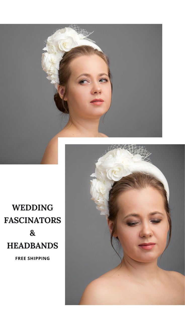 Padded halo headband inspired by wonderful Kate Middleton floral head piece is hand made and hand stitched. Bridal headband comes with birdcage veil is being placed at the back of the bridal flower crown or whithout. Bridal hairband has been covered in a high quality Italian crepe. Wedding guest fascinator hairband is trimmed with intone flowers and leaves covering the right ear side of the bridal headpiece. Flower crown will instantly elevate any outfit. Adjustable Wedding Fascinator With Matching Headband, Wedding Fascinator With Matching Headband, Fitted Wedding Headband With Handmade Flowers, Fitted Handmade Flowers Headband For Wedding, Wedding Headpiece With Handmade Flowers And Structured Crown, Adjustable Wedding Headband, Wedding Hair Accessories With Matching Headband, Cream Wedding Headpiece With Matching Headband, Adjustable Headband For Wedding